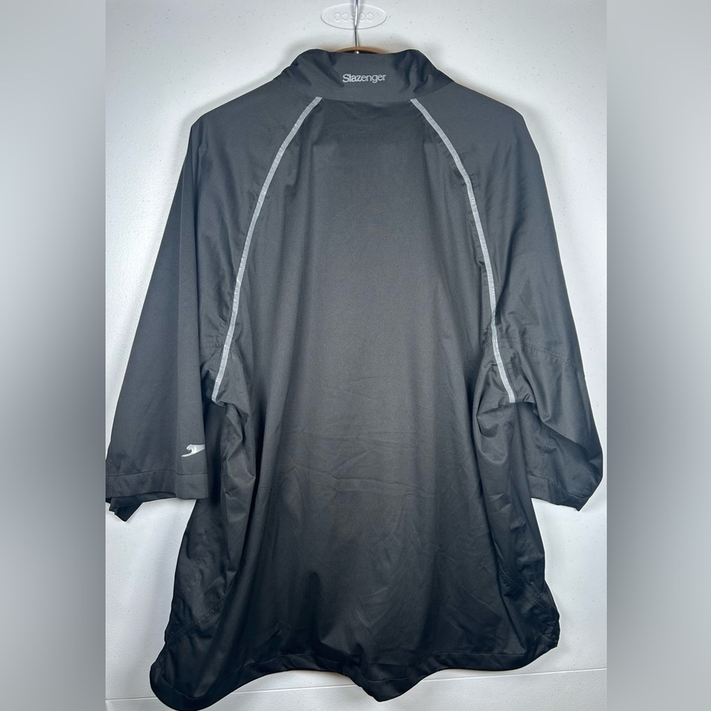 Slazenger Black Windbreaker Half Sleeve 3/4 Zip Pullover Jacket. Size Large. - Picture 2 of 9